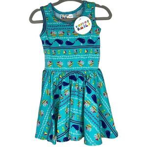 NEW Dot Dot Smile Blue Nautical Whale Tank Dress 12-24M